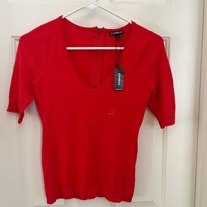 Express Sweater Shirt Zip Back Sz XS NWT